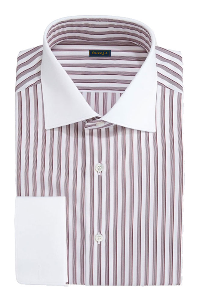 男士純棉條紋長袖襯衣定制